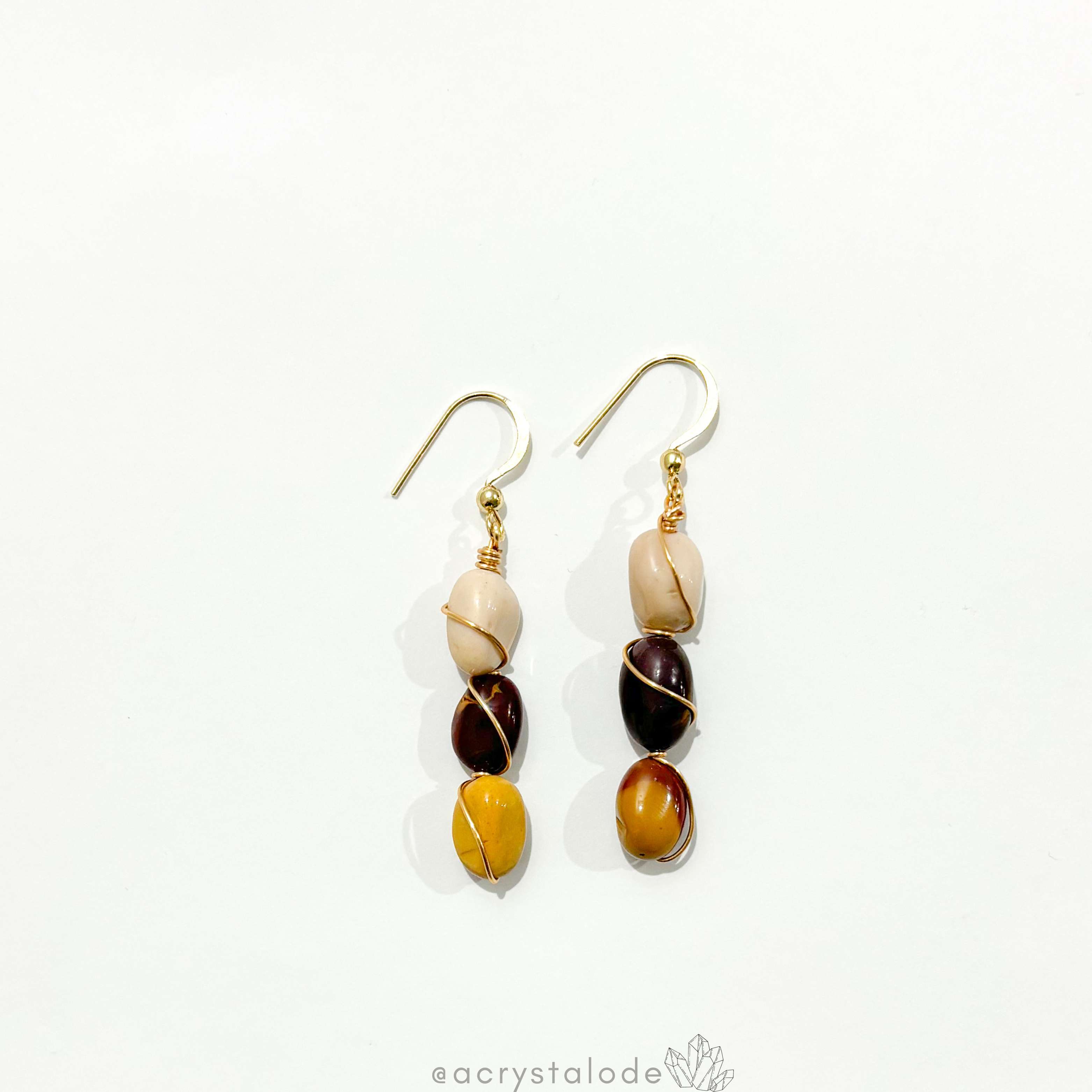 Mookite Wire Wrapped Earrings