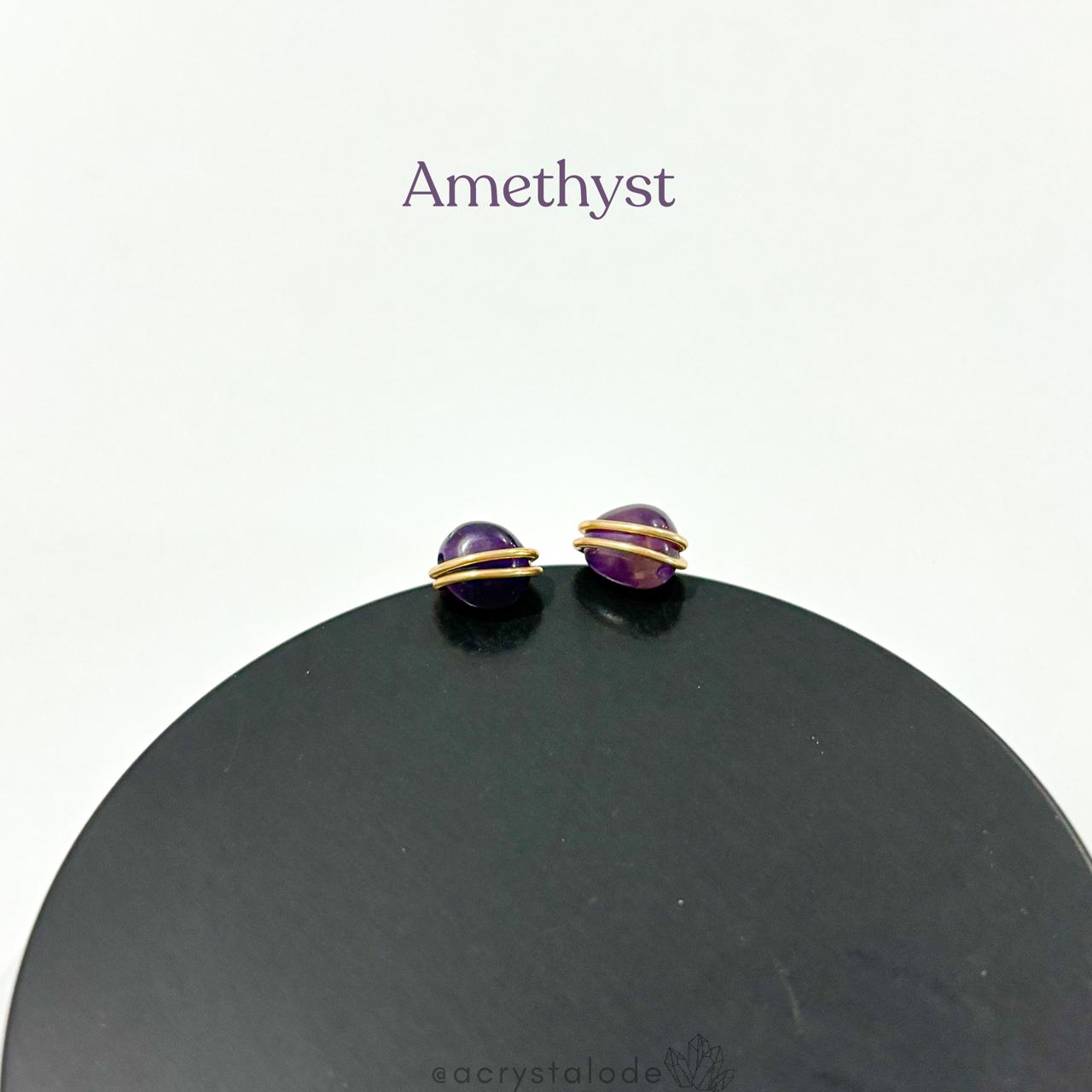 Amethyst Ear studs