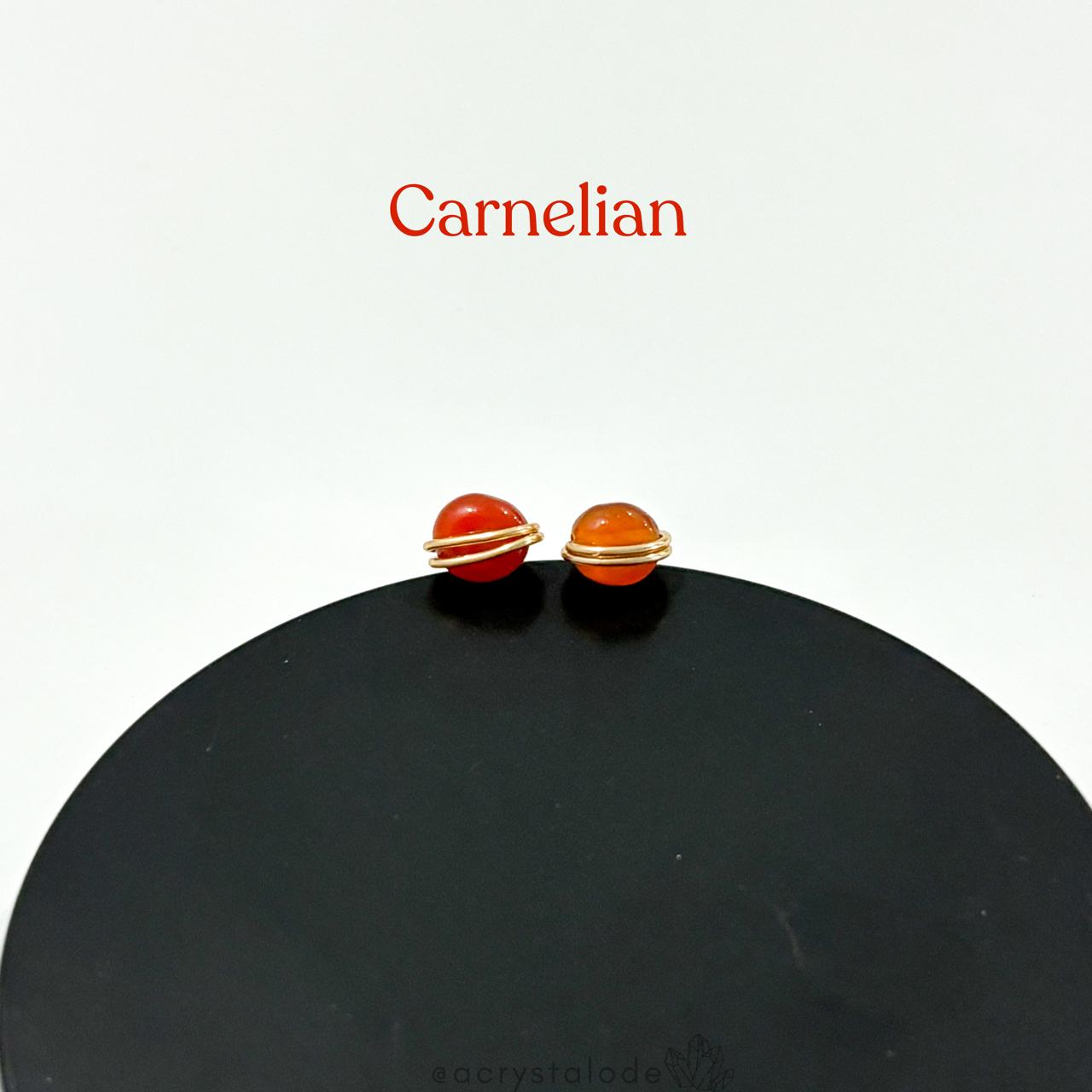 Carnelian Ear Studs