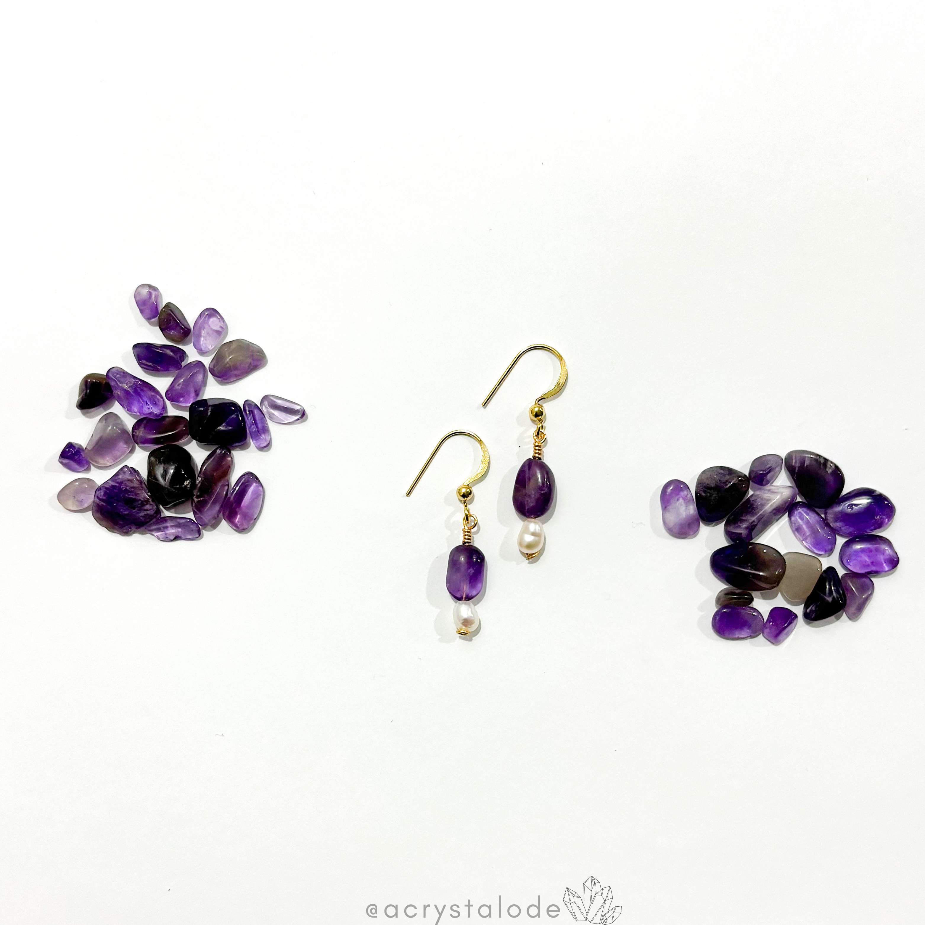 Amethyst x Pearl Earrings