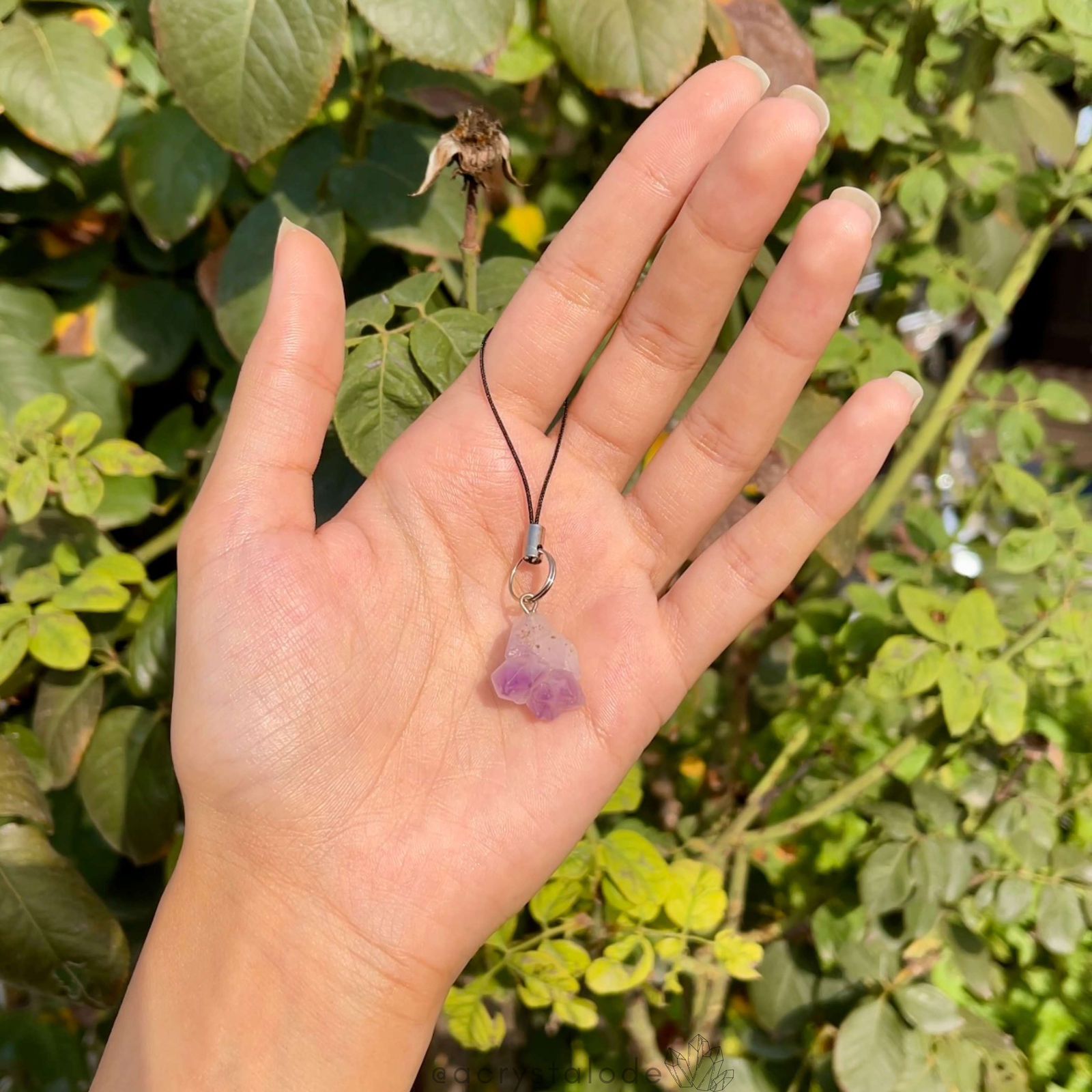 Raw Amethyst Crystal Phone Charm