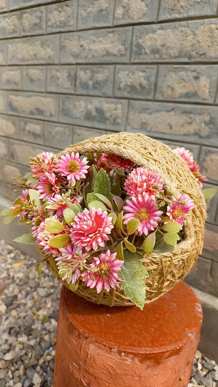 Jute rope handmade basket