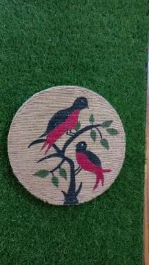 Jute rope handmade canvas painting