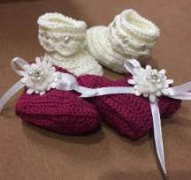 Crochet baby booties