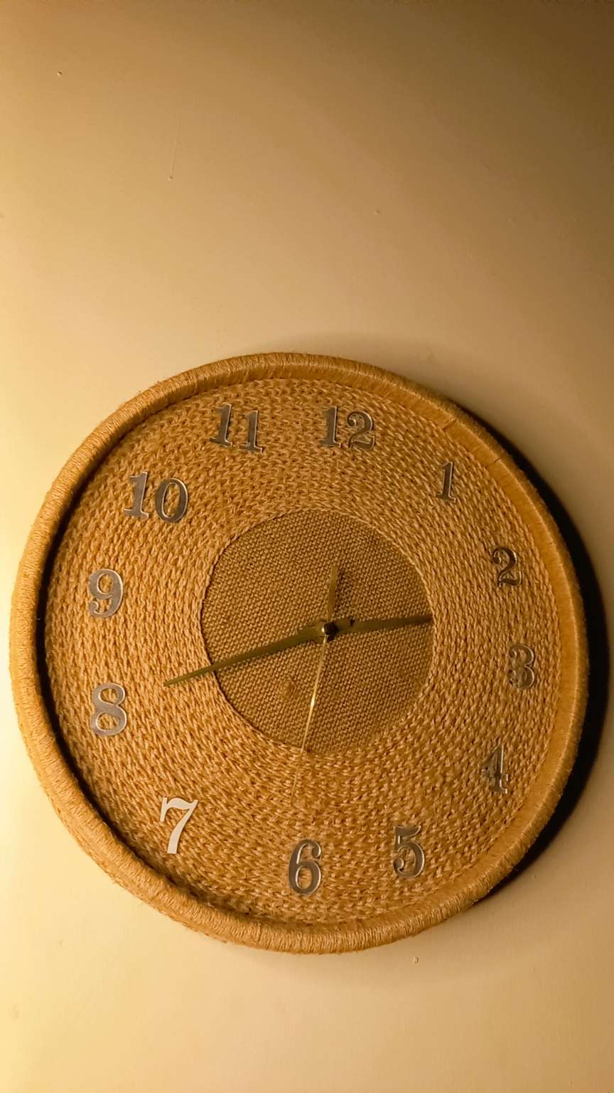 Jute rope Handmade wall Clock