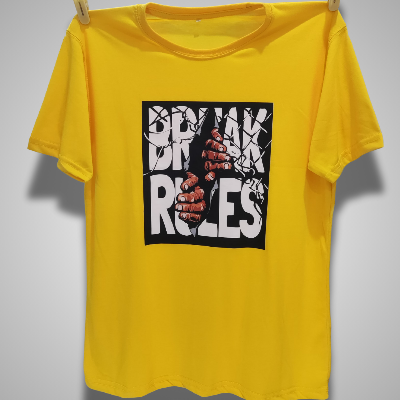 “ Break the rules “ in yellow