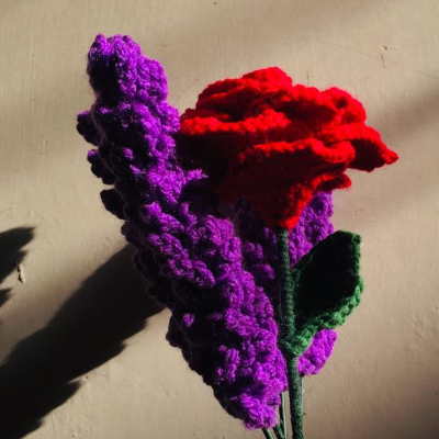 Crochet Rose and Lavenders