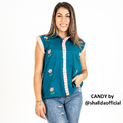 Candy(Lawn hand embroidered top)