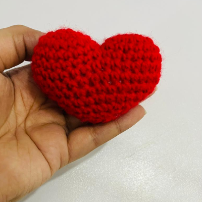 Crochet heart keychain