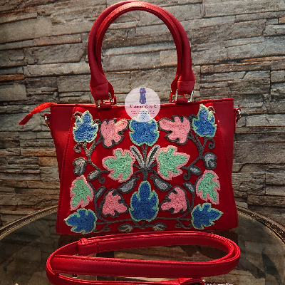 Red swift Kashmiri handcrafted shoulder bag