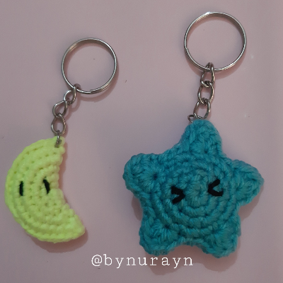 Star and Moon keychain