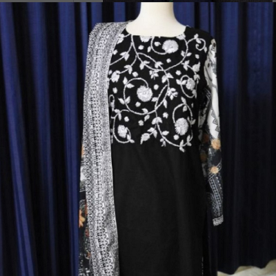 BLACK GOTTA SHIRT AND DUPATTA ***2 piece. ***Lawn.