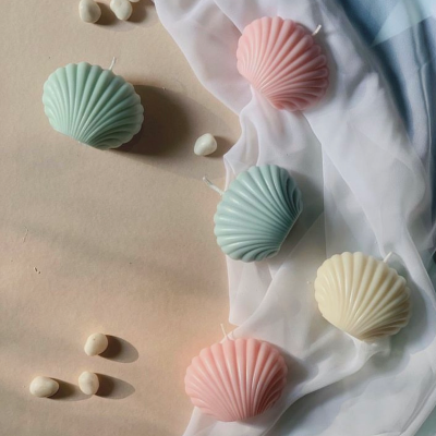 Seashell scented candles