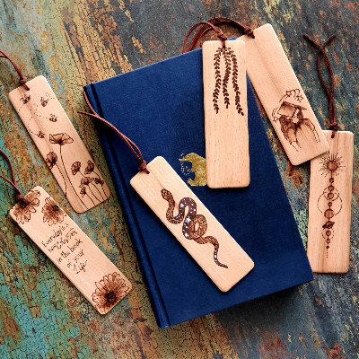 Wood burned bookmarks