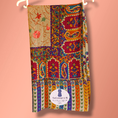 Kashmiri shawl with kalamkari