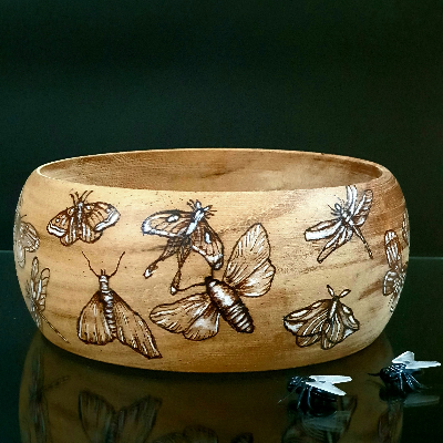 Wood burned bowl