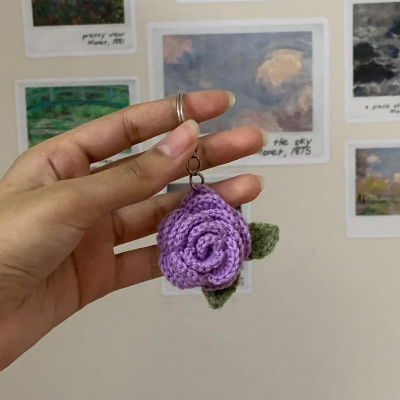 Purple Rose keychain