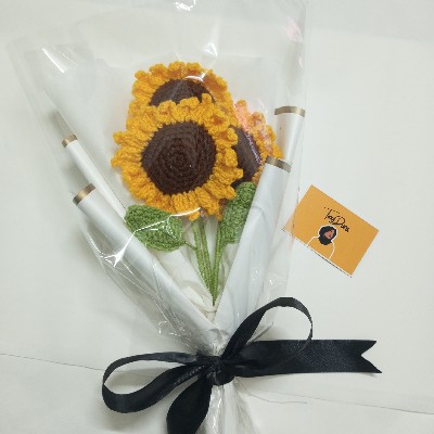 Crocheted Handmade Sunflower Bouquet
