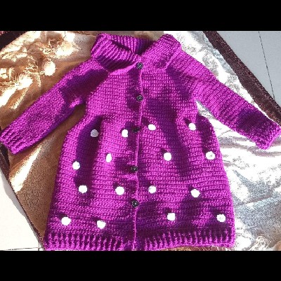 crochet full sleeves coat