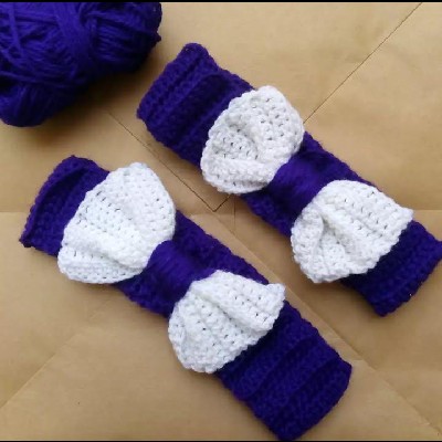 crochet hairband with bow