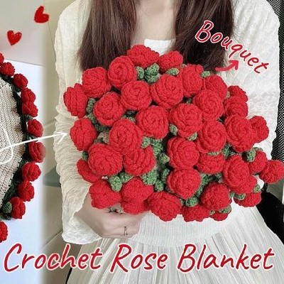 crochet flowers blanket bouquet 💐