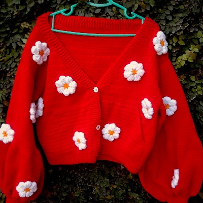 crochet floral cardigans