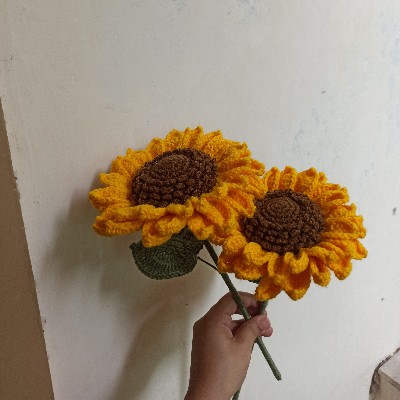 crochet double layer sunflower