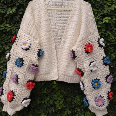 flowers sleeves cardigan