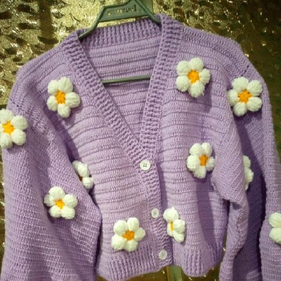 purple Daisy cardigan