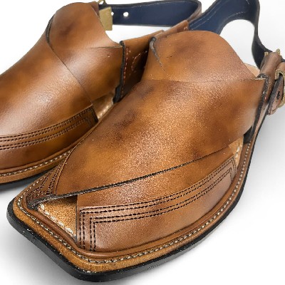Handcrafted Tan Brown Peshawari Chappal