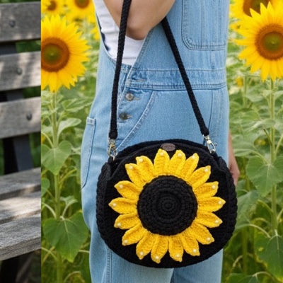 Crochet Sunflower Bag