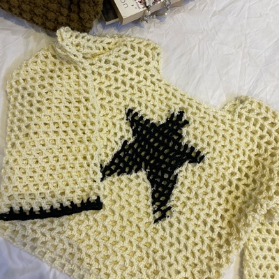 crochet star mesh top
