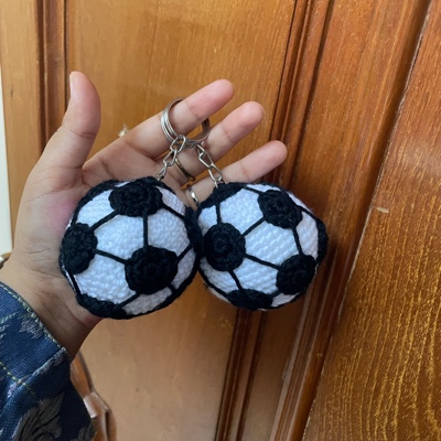 crochet football keychain