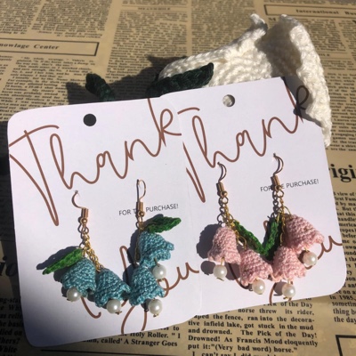 Crochet Bell Flower Earrings