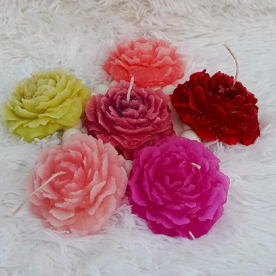 Peony flower candle