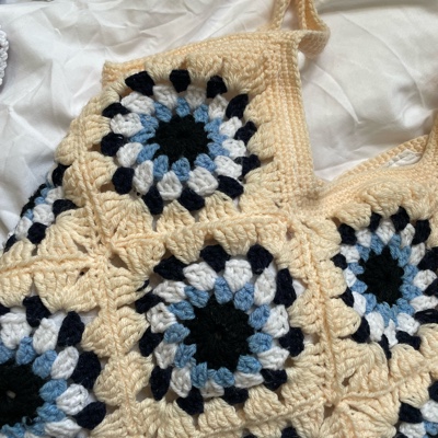 Crochet evil eye tote bag