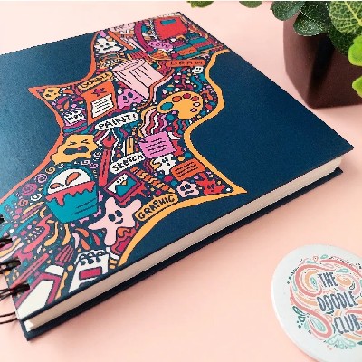 Art Blast Dark Grey Blue Sketchbook