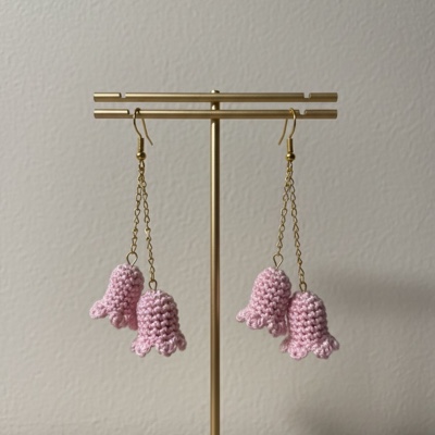 Crochet Bell Flower Earrings