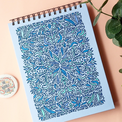 Leaves Doodle Periwinkle Sketchbook