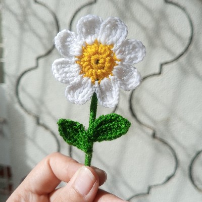 Crochet Daisy Fridge Magnet 🌼