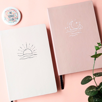 Sun or  Moon Minimalistic BuJo Notebook Dot grid Diary Dotted pages
