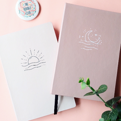Sun or Moon Minimalistic Lined Journal | Notebook  | Hardcover Diary