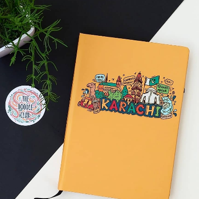 Karachi Doodle Lined Journal  Notebook | Diary Hardcover A5 Notepad