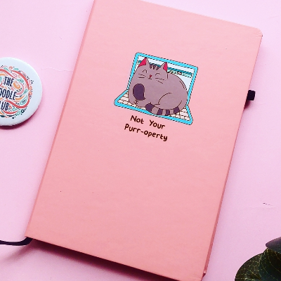 Pink Not your purroperty Blank Journal / Notebook/ Diary / Blank Note book / Blank A5 Pages