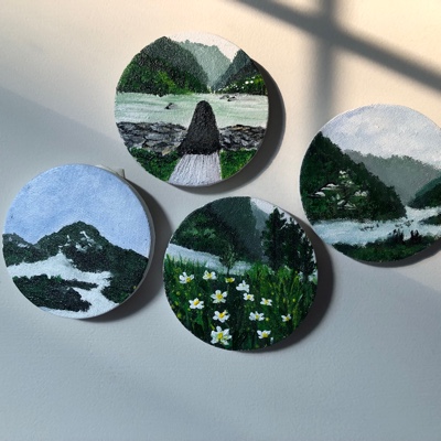 Round mini canvas