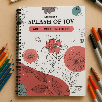 splash of joy: Adult Coloring Book with Women, Animals & Fantasy Scenes – A4, 40 Designs