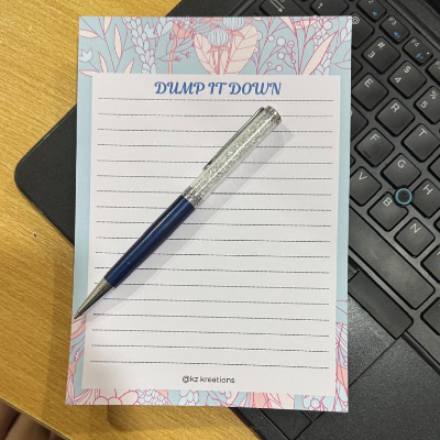 Dump It Down – Blue A5 Lined Tear-Off Notepad, 50 Pages, Cute, Aesthetic stationary
