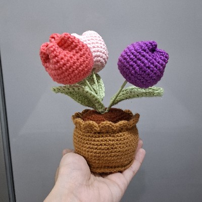 Crochet Tulip Pot