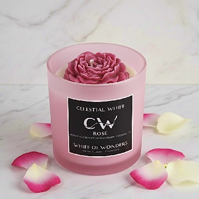 Pink rose soybees scented candle