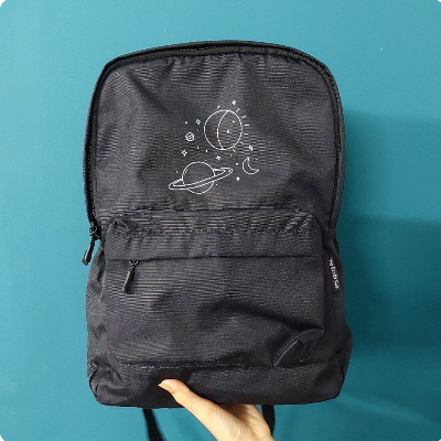 Black Space Doodle Backpack